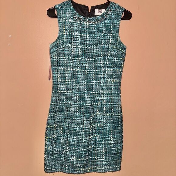 Laundry by Design Knit Pencil Dress - Green Blue Black - Sz 2 - Picture 5 of 8